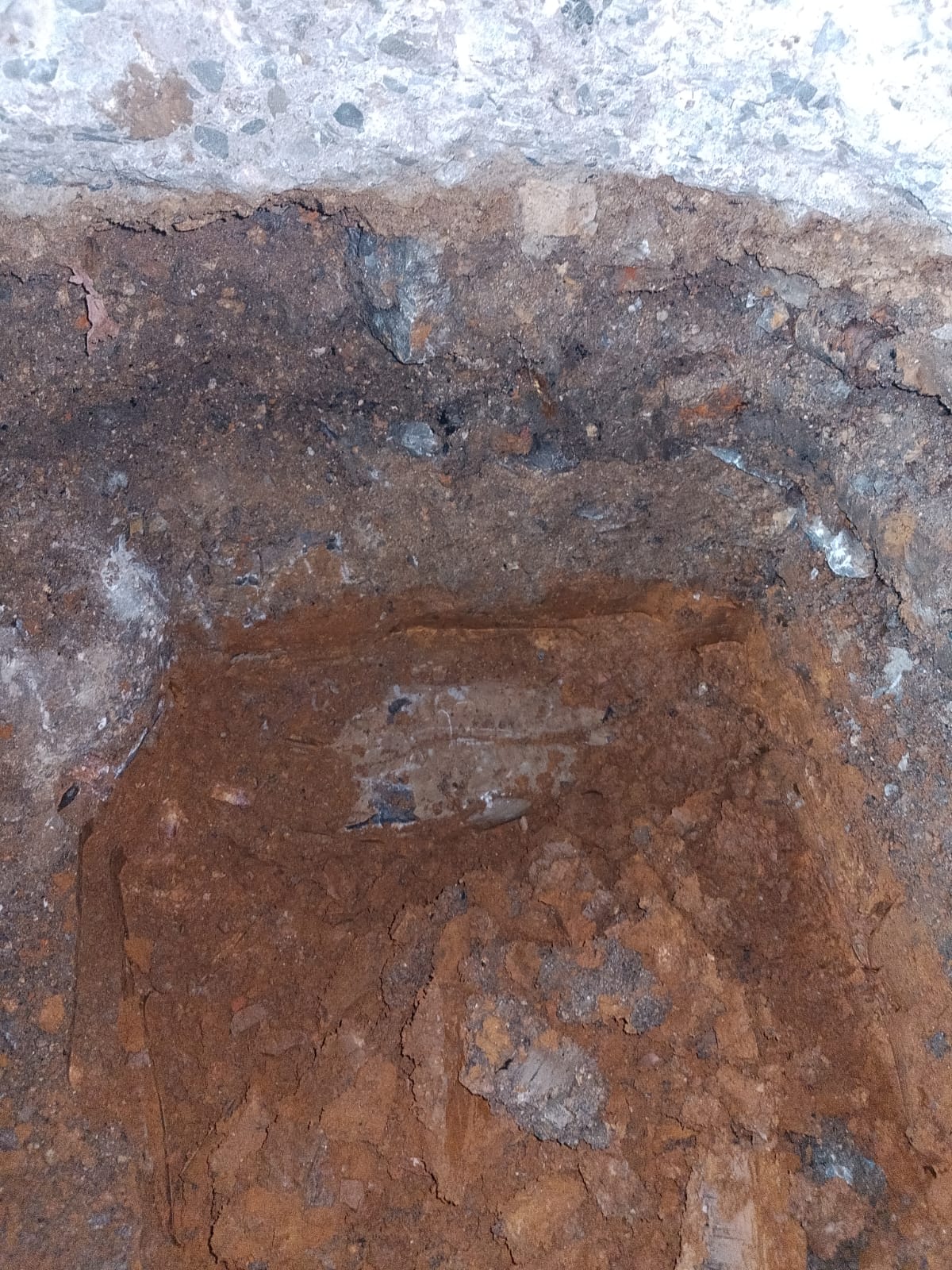 Perfil del terreno natural expuesto durante una excavación